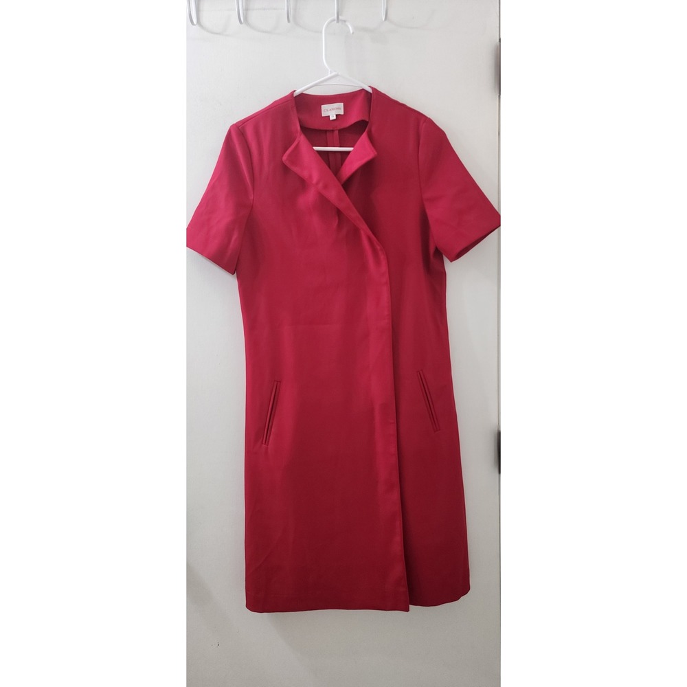Clarins by Balsan 2015 Red Uniform Dress Size 36 XS Asymmetric Workwear